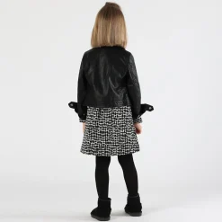 Abito bambina a trapezio in maglia jacquard