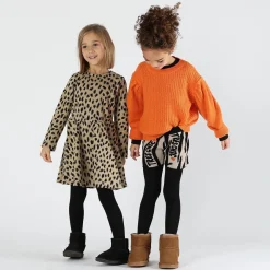 Abito bambina in maglia animalier