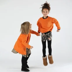 Abito bambina in maglia animalier