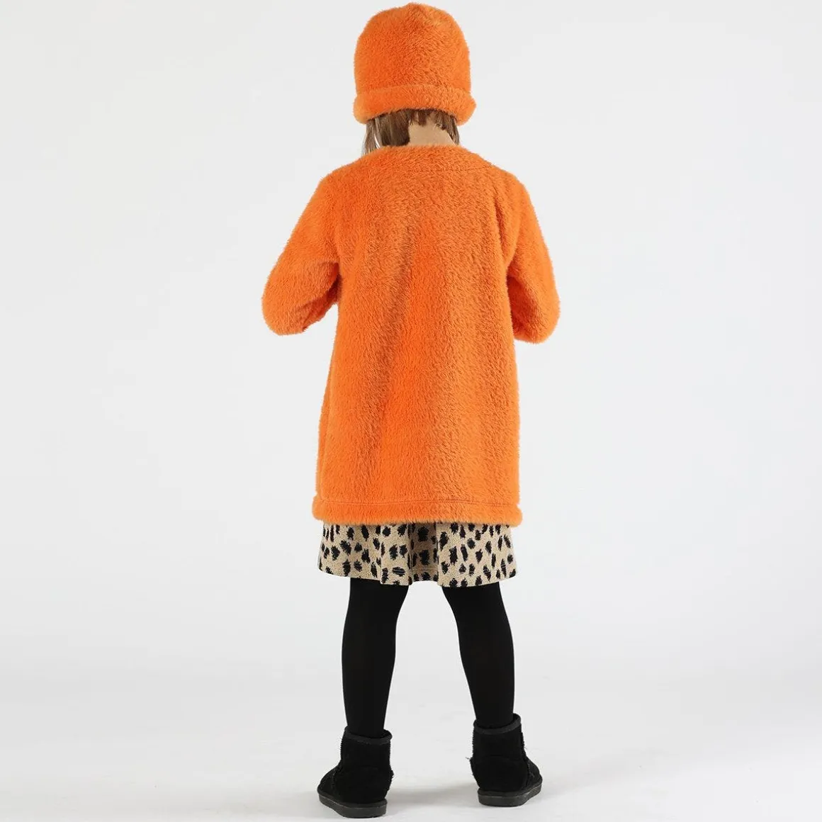 Abito bambina in maglia animalier