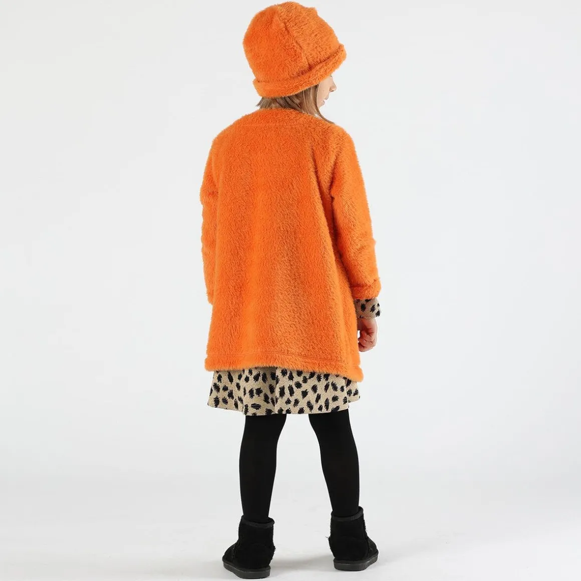 Abito bambina in maglia animalier