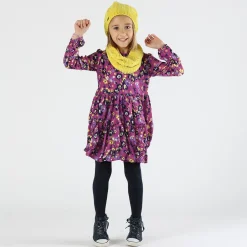 Abito bambina in raso stampato