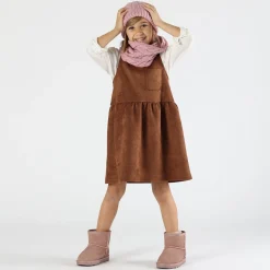 Abito bambina in scamosciato