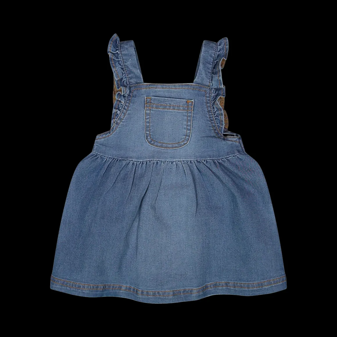 Abito con bretelle in jeans da bambina