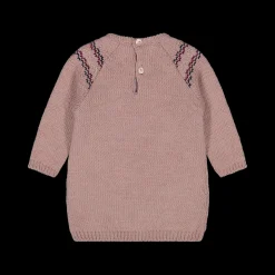Abito in maglia da bambina con motivo geometrico