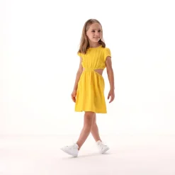Abito in misto lino per bambina