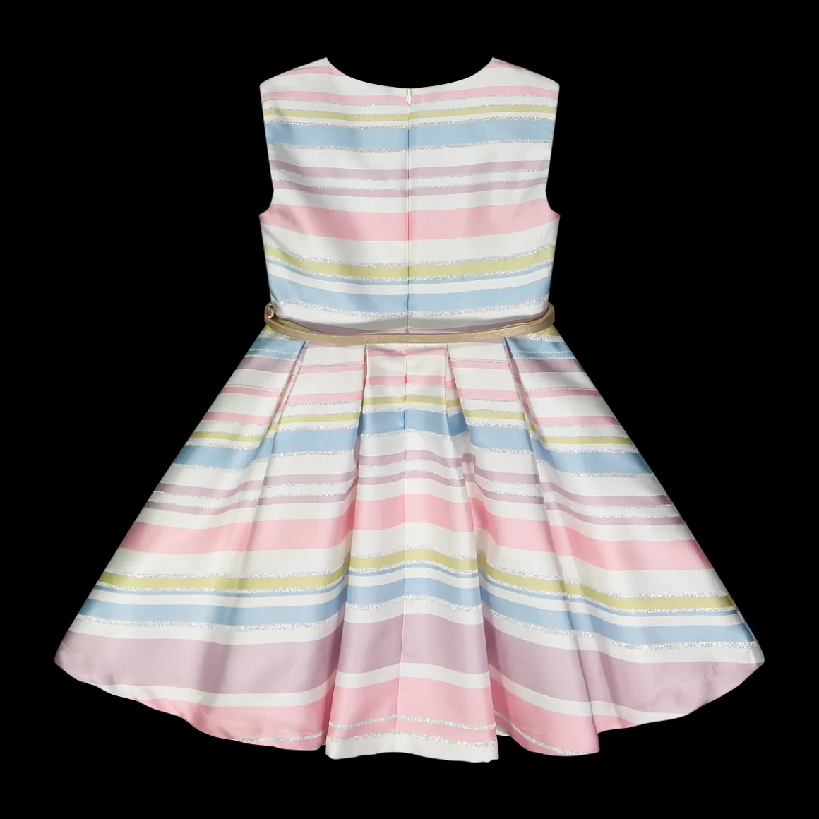 Abito in shantung rigato bambina