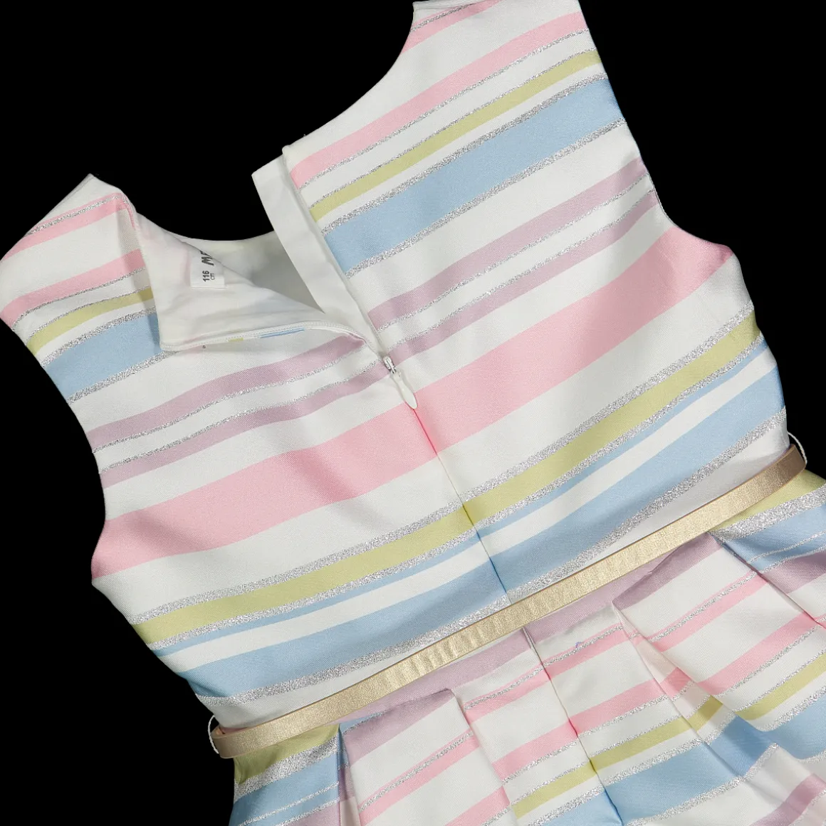 Abito in shantung rigato bambina