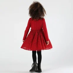 Abito manica lunga in pizzo da bambina
