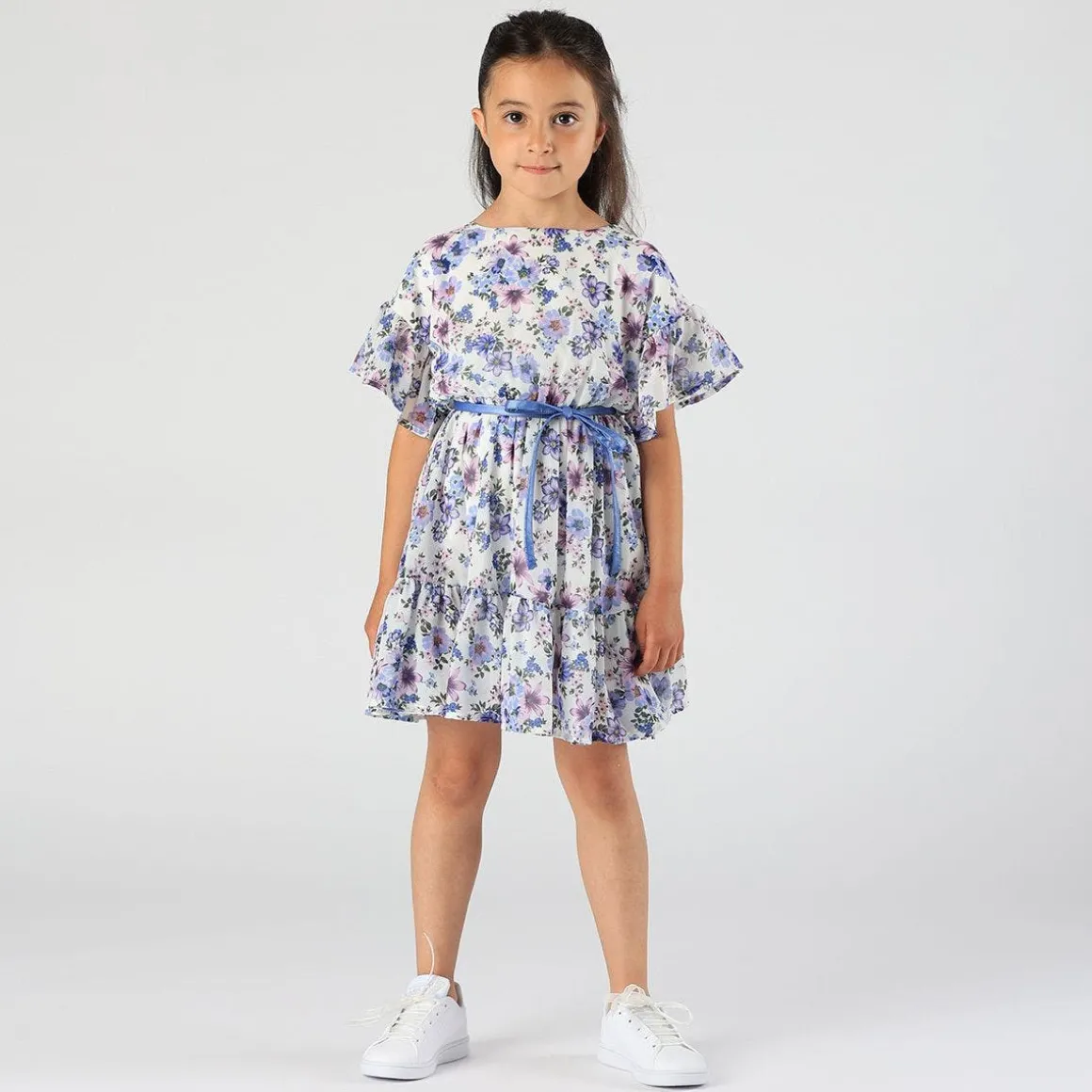 Abito stampato a fiori bambina
