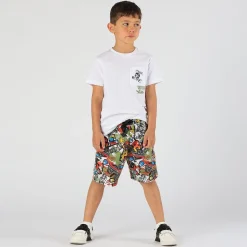 Bermuda da bambino con stampa graffiti