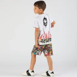 Bermuda da bambino con stampa graffiti