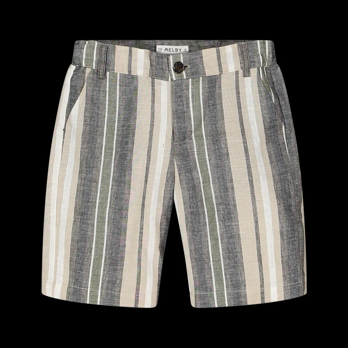 Bermuda da bambino in misto lino rigato