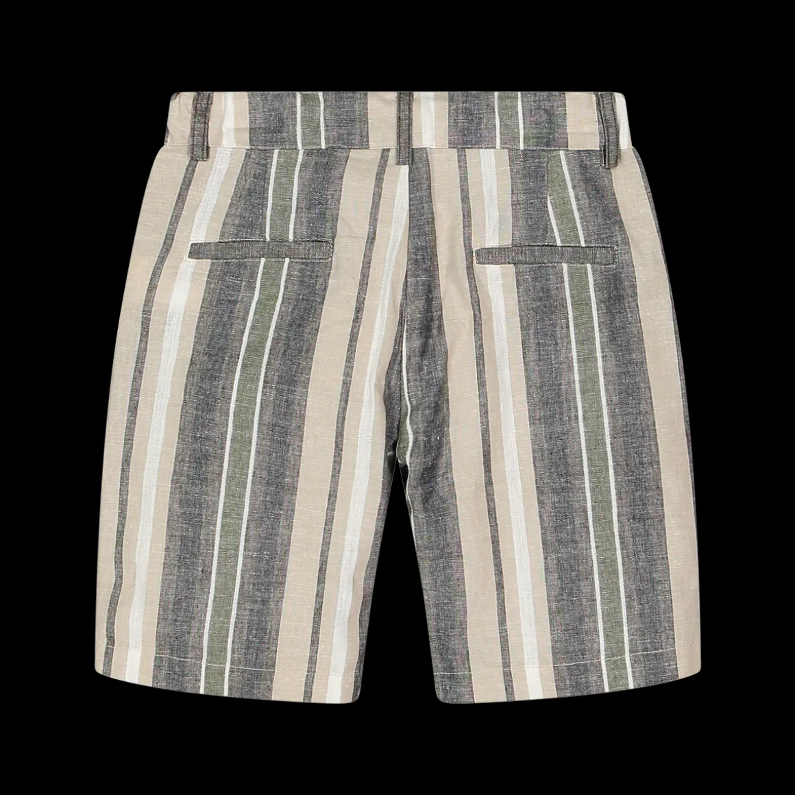 Bermuda da bambino in misto lino rigato