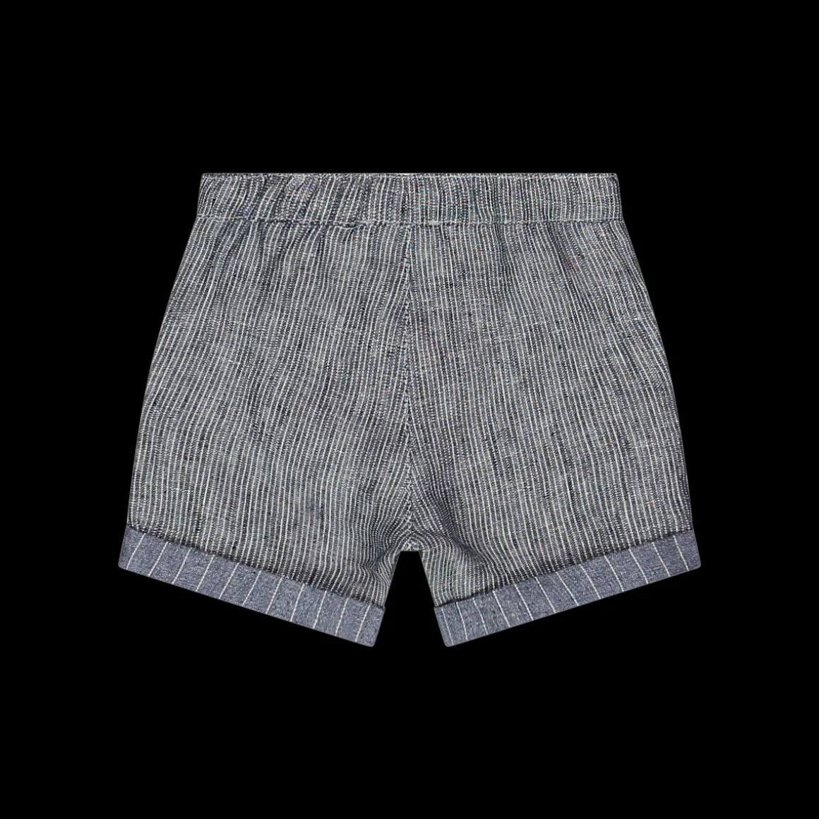 Bermuda da bambino in tessuto rigato bianco-blu
