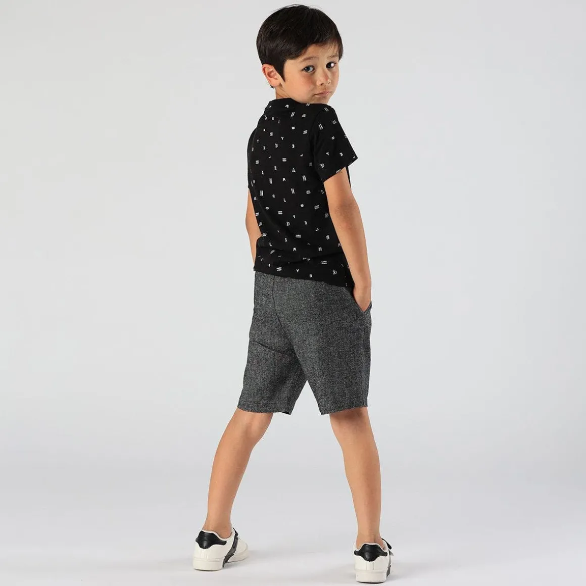 Bermuda da bambino in tessuto cotone/lino