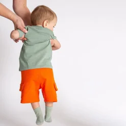 Bermuda in felpa malfilè con tasconi da bambino