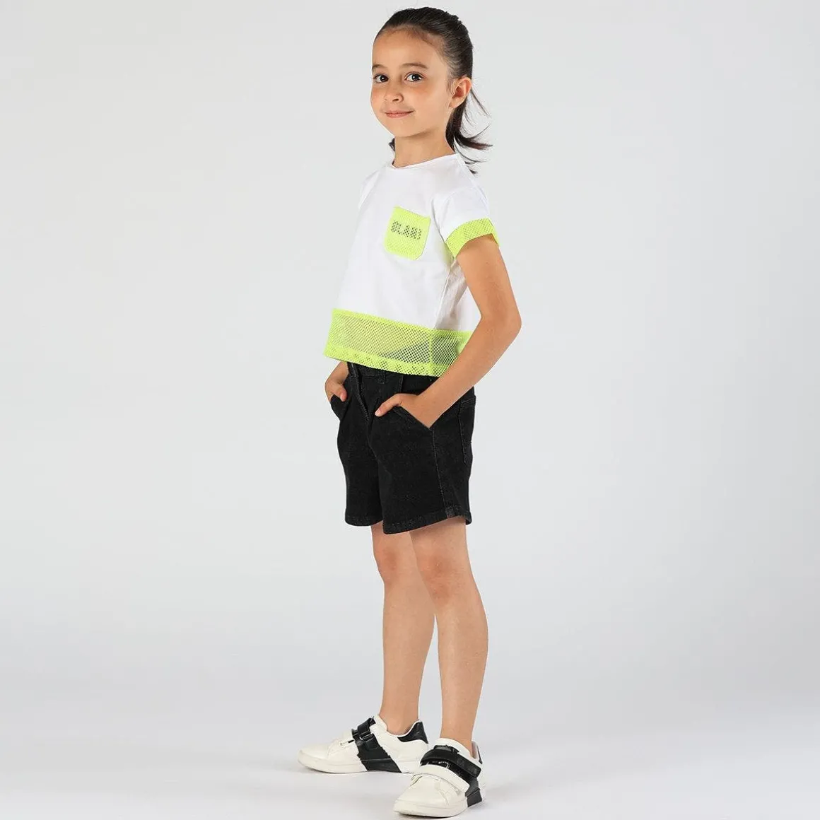 Bermuda in tessuto stretch da bambina