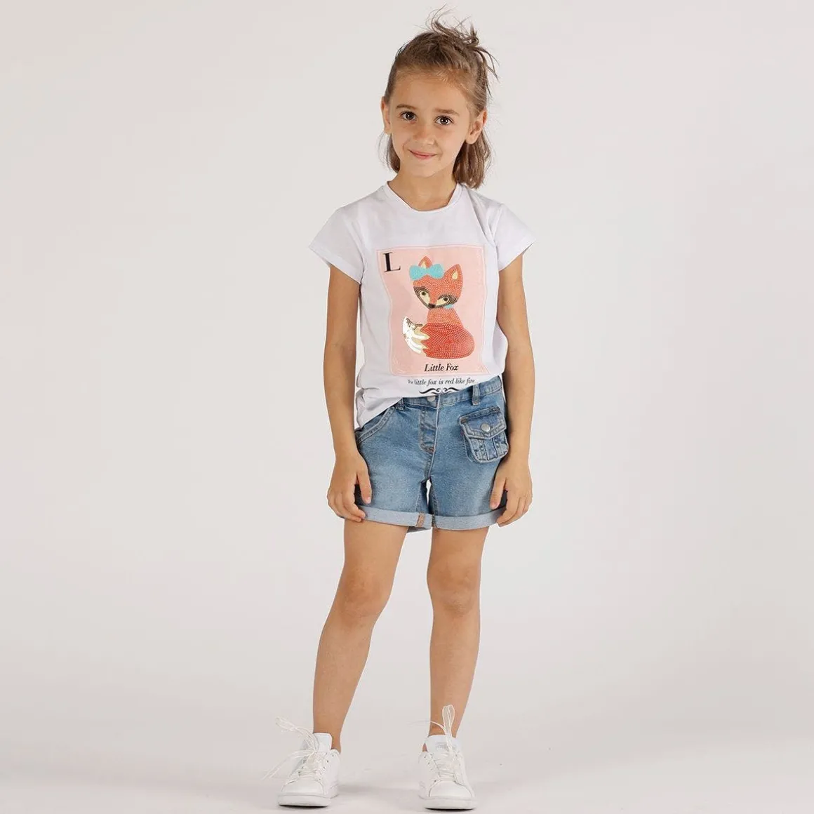 Bermuda in tessuto stretch da bambina
