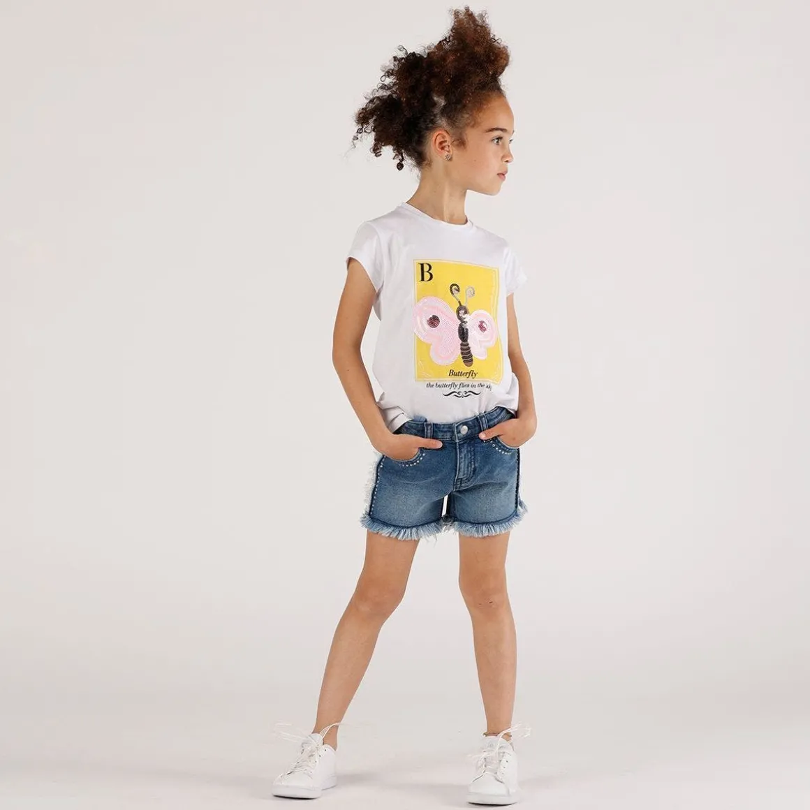 Bermuda in tessuto stretch da bambina