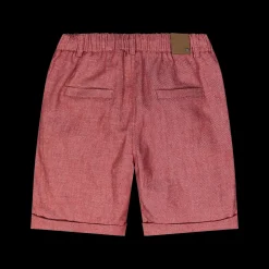 Bermuda misto lino bordeaux da bambino