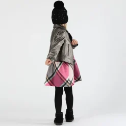 Berretto in tricot con strass bambina