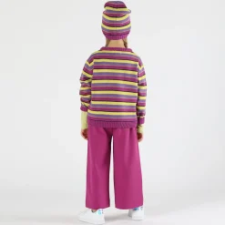 Berretto in tricot rigato bambina