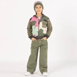 Berretto jacquard camouflage per bambina