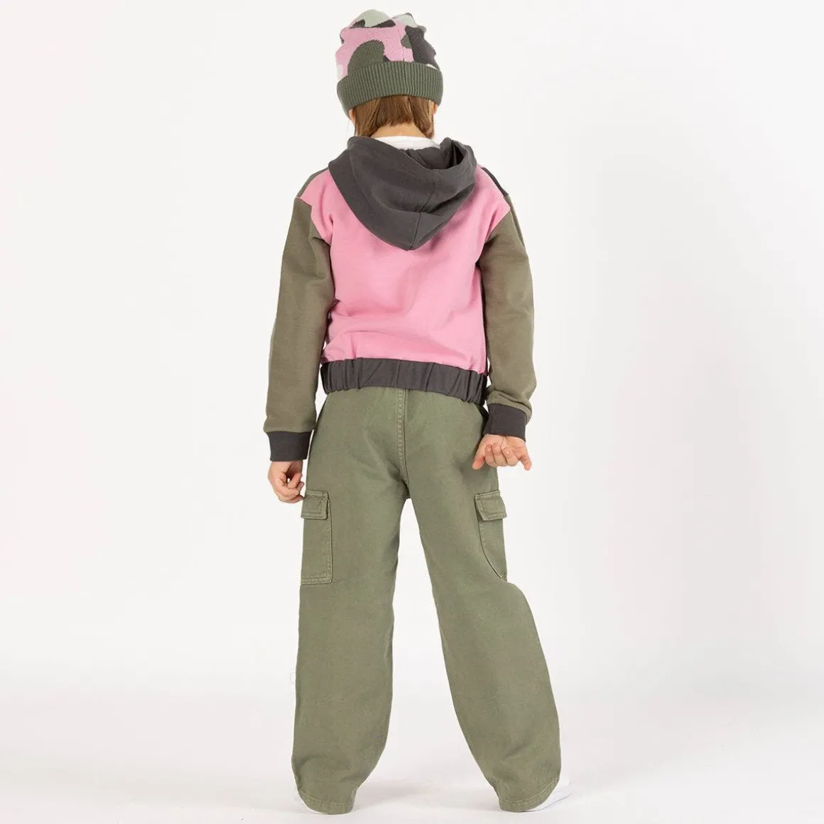 Berretto jacquard camouflage per bambina