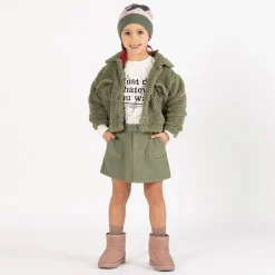 Berretto jacquard camouflage per bambina