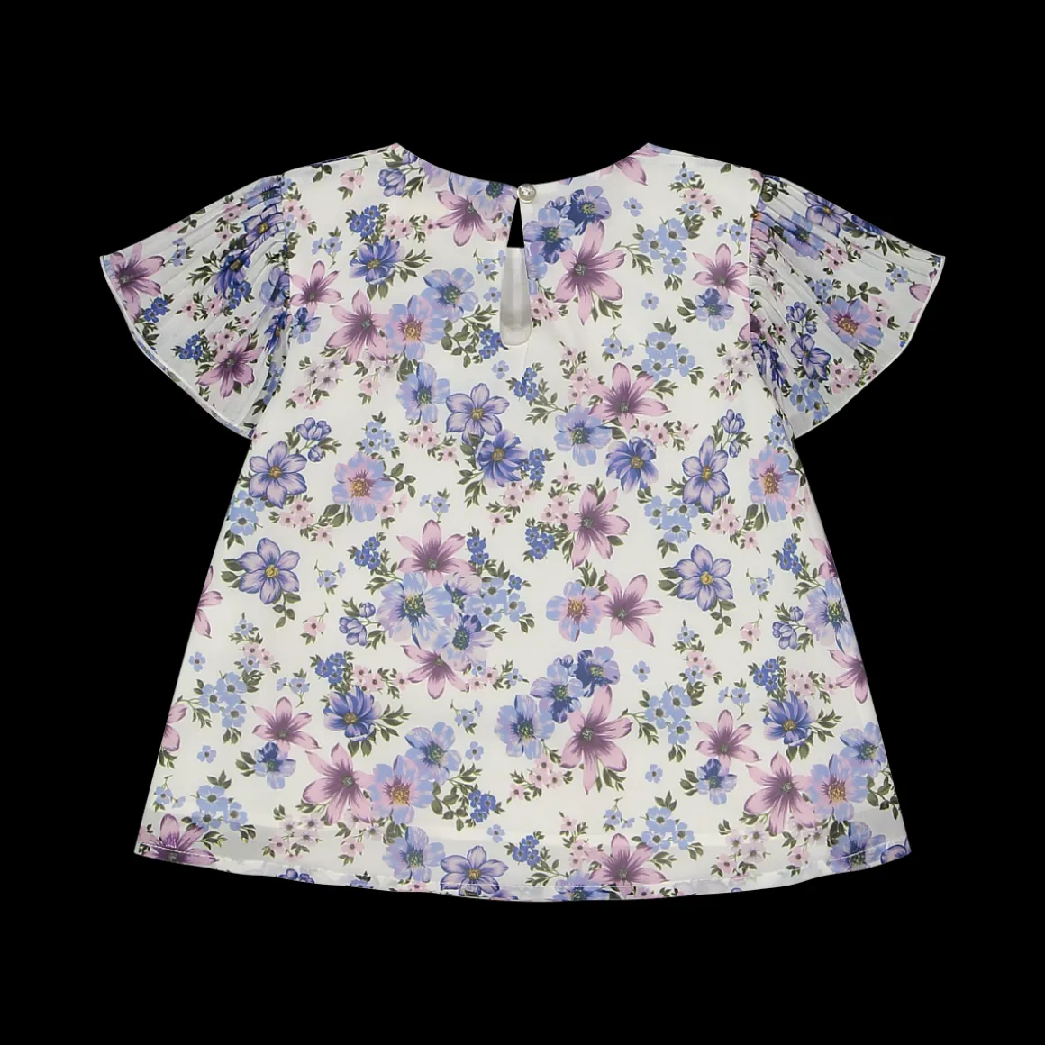 Blusa con maniche plissè da bambina