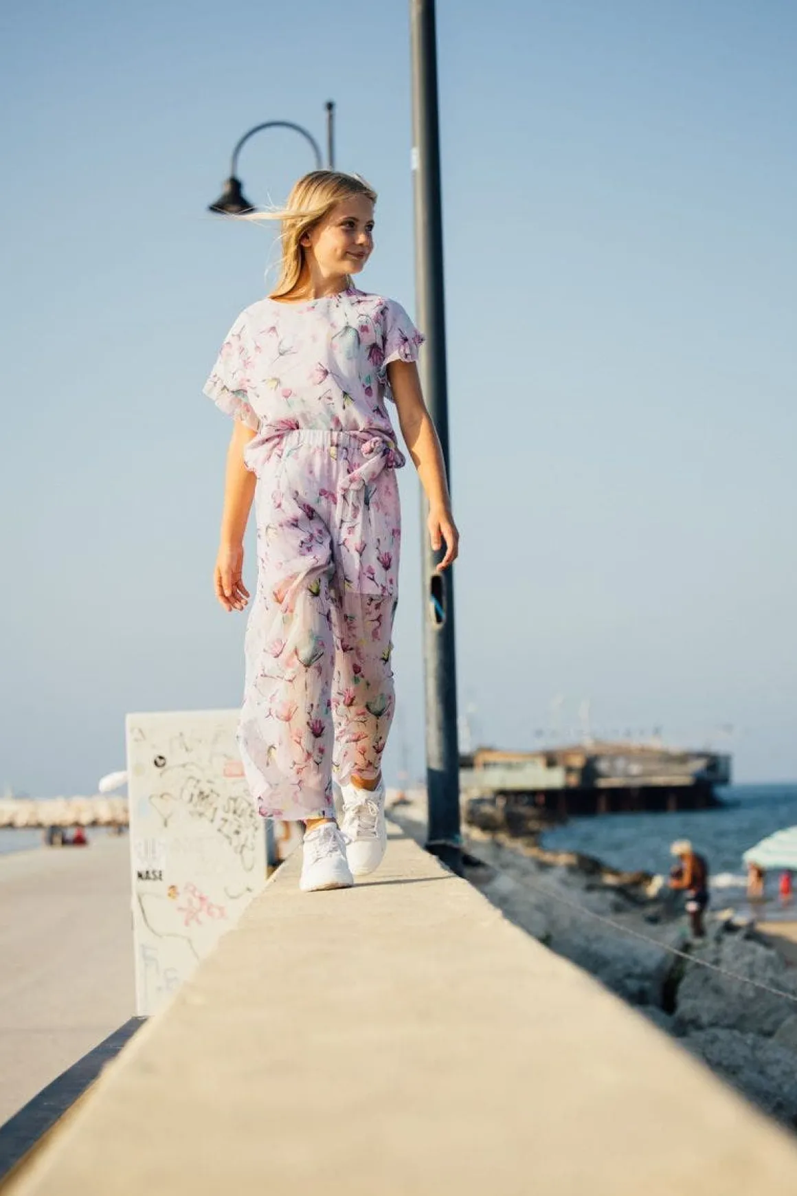 Blusa in creponne stampato per bambina