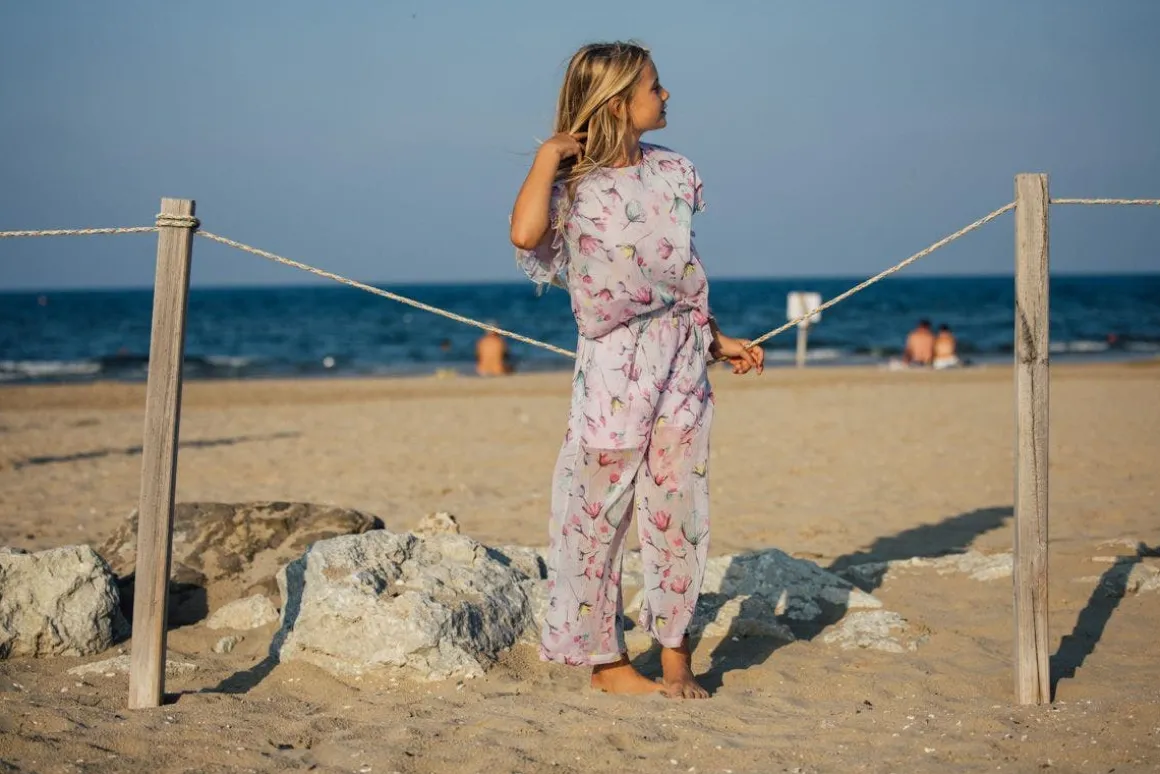 Blusa in creponne stampato per bambina
