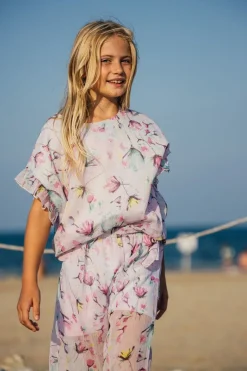 Blusa in creponne stampato per bambina