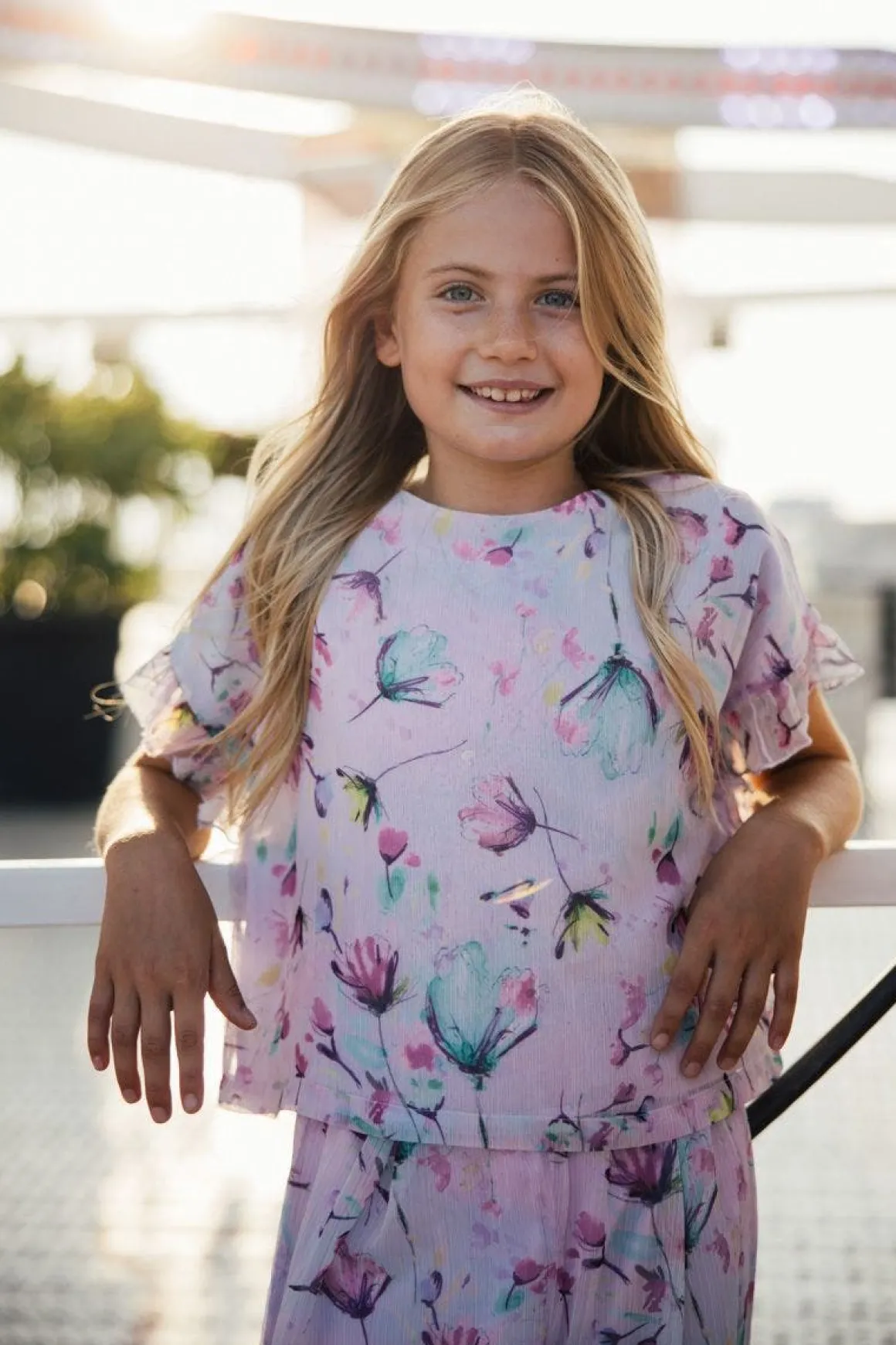 Blusa in creponne stampato per bambina