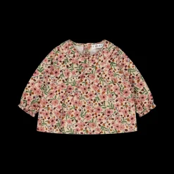 Blusa in velluto di cotone stampato da bambina