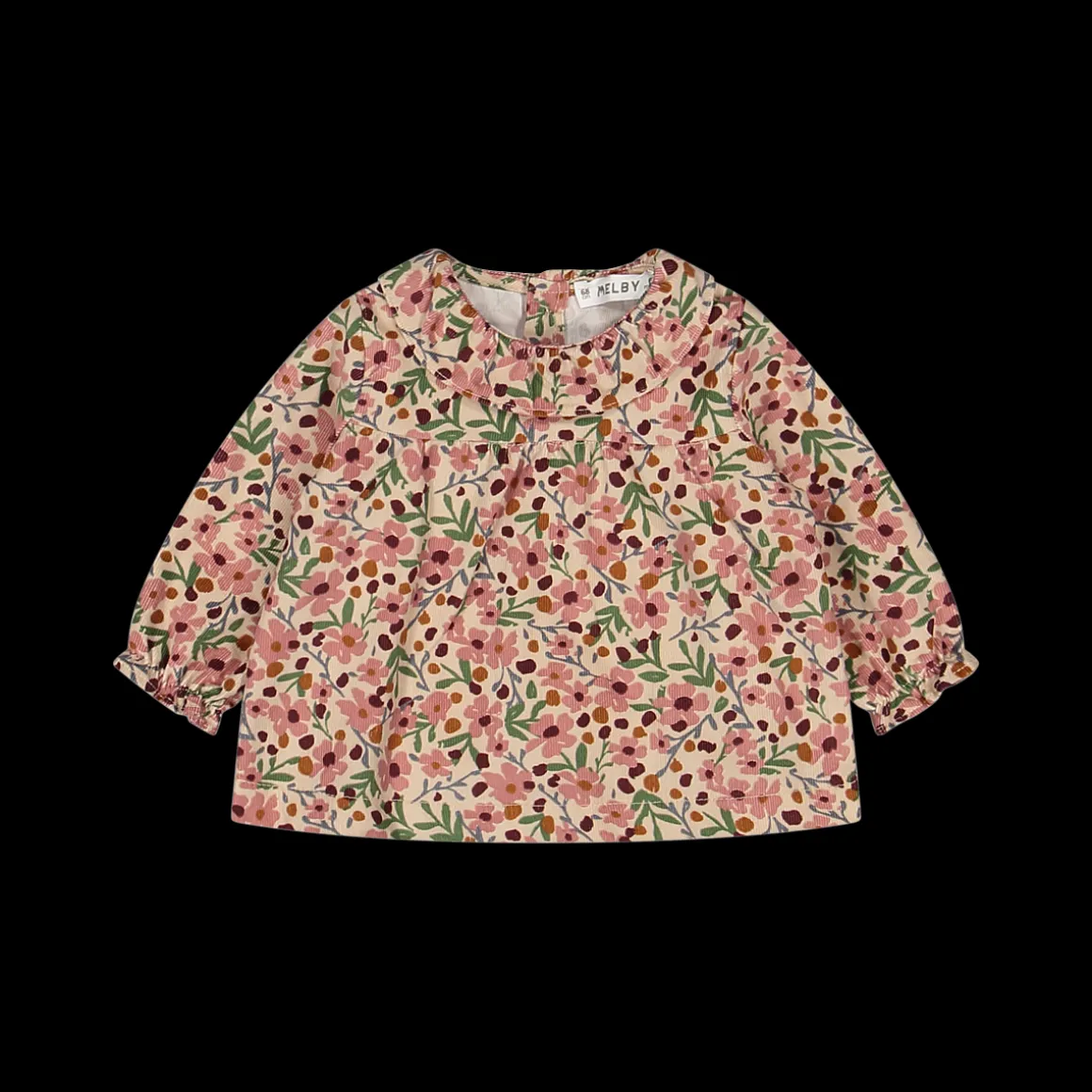 Blusa in velluto di cotone stampato da bambina
