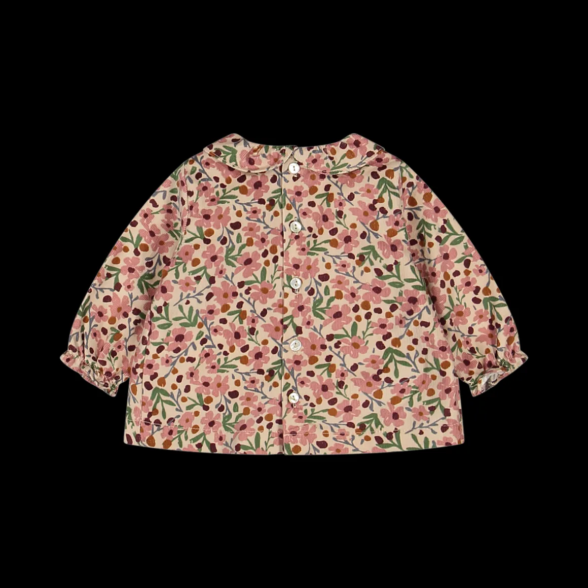 Blusa in velluto di cotone stampato da bambina