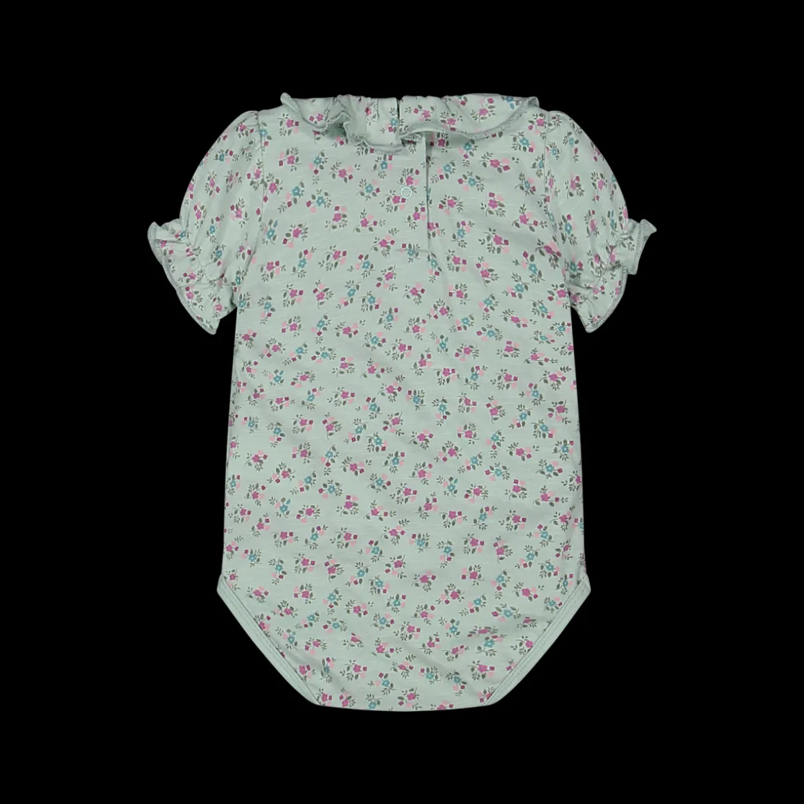 Body in cotone biologico con fiorellini liberty da bambina
