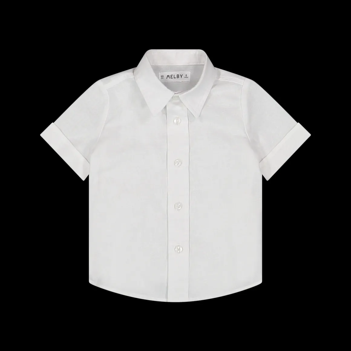 Camicia a manica corta in misto lino da bambino