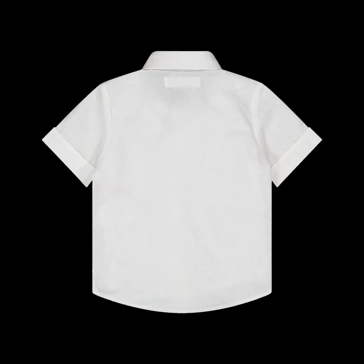 Camicia a manica corta in misto lino da bambino