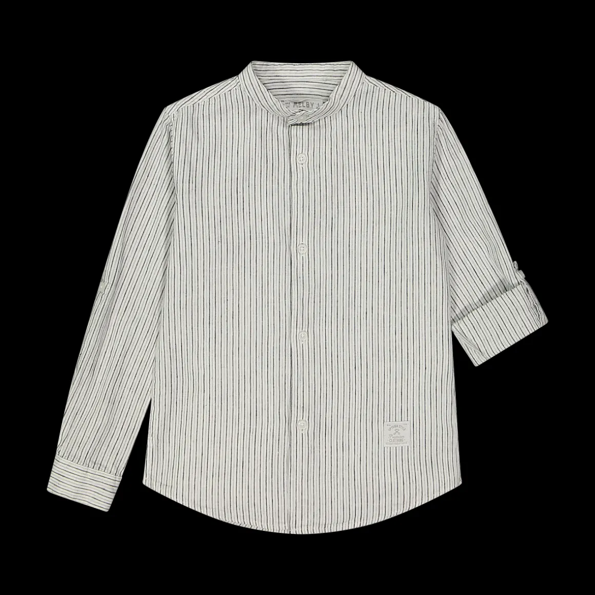 Camicia con collo alla coreana rigata da bambino