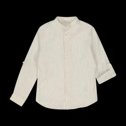 Camicia con collo alla coreana rigata da bambino