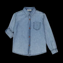 Camicia da bambino in denim leggero