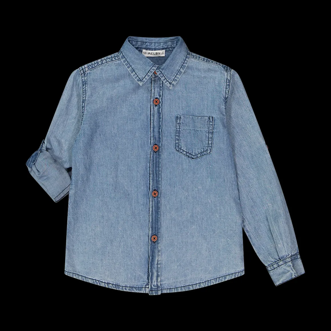 Camicia da bambino in denim leggero