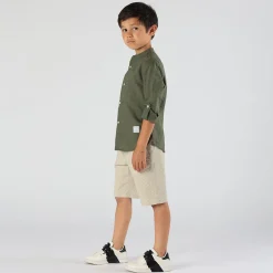 Camicia da bambino in misto lino