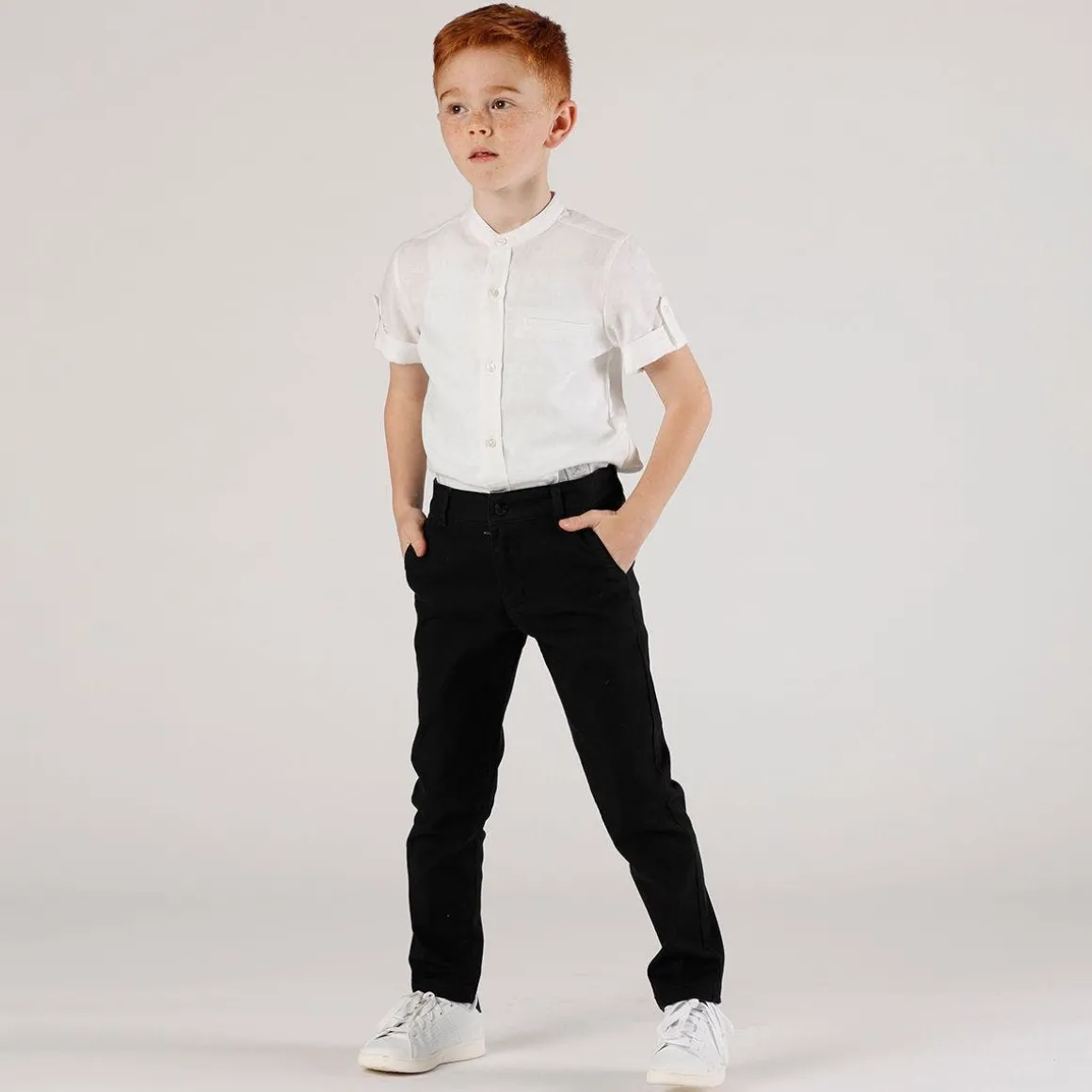 Camicia da bambino in misto lino