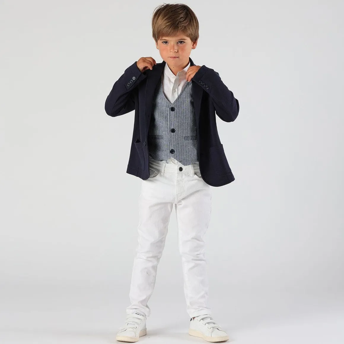Camicia da bambino in misto lino