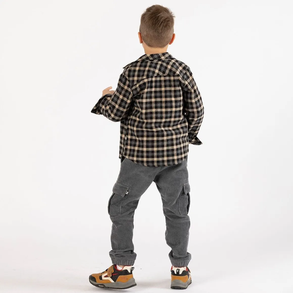 Camicia flanella a quadri in grigio per ragazzo
