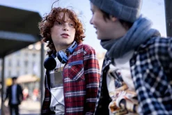 Camicia flanella a quadri in grigio per ragazzo